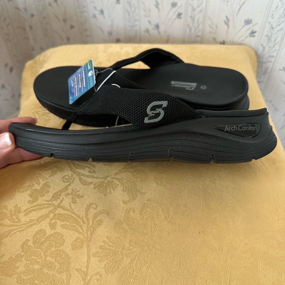Skechers Men’s Black Sport Sandals - Picture 9 of 15